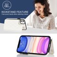 thumbnail image 4 of for iPhone 12 Mini Wallet Case with Card Holder RFID Blocking, Kickstand Card Slots Case, Dimaond Patterned Elegent PU Leather,Double Back Flip Magnetic Clasp and Durable Shockproof Cover,White, 4 of 8