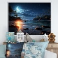 thumbnail image 2 of Designart "Mystic Moonlight on a Tropical Beach I" Extra Large Coastal Framed Wall Art - Coastal Blue Coastal Beach Hallway Framed Wall Art Decor, 2 of 7