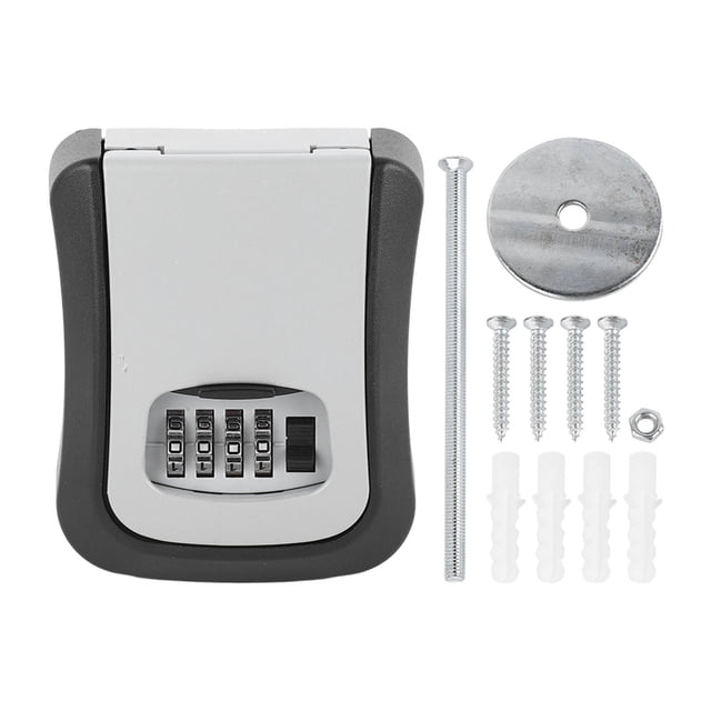 Caja de seguridad con llave para pared, reiniciable, con combinación de 4 dígitos, impermeable, para exteriores