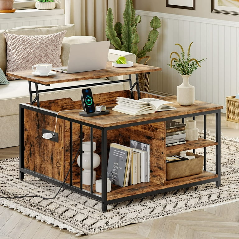 Lift top sale industrial coffee table