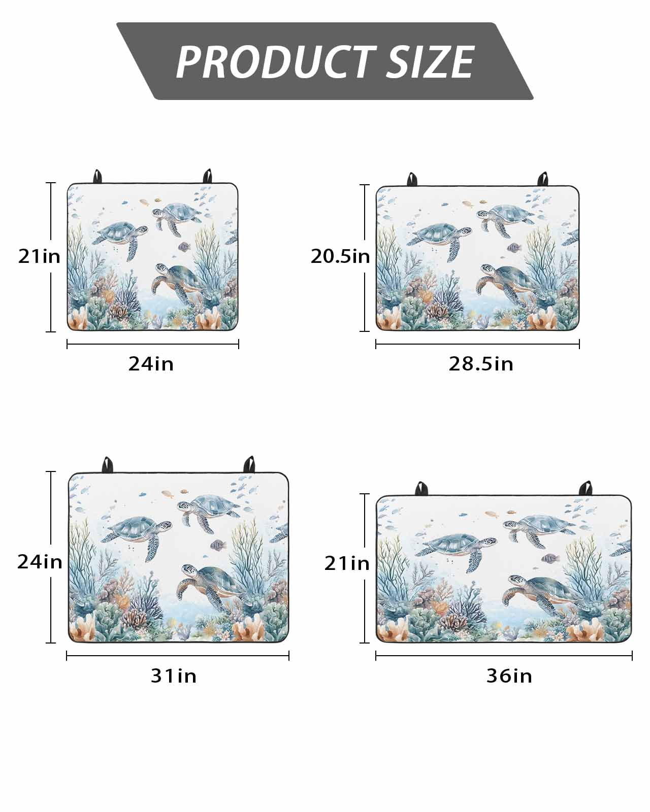 Stove Top Covers for Electric Stove, Sea Turtle Coastal Glass Stovetop Cover Protector, Summer Beach Coral Ocean Blue Nautical Induction Cooktop Protector Oven Mat for Kitchen Countertop 24"x21"