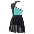 thumbnail image 5 of CHICTRY Kids Girls Ballet Contemporary Dance Dress Shiny Sequins Mesh Patchwork Asymmetrical Dance Costume Light Green 12, 5 of 7