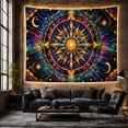 thumbnail image 6 of Celestial Stained Glass Mandala Sun in Deep Cosmic Galaxy, Mystical Boho for Space Lovers Cosmic Art Decor Housewarming Gift Tapestry Wall Hanging for Bedroom and Living Room, 6 of 7