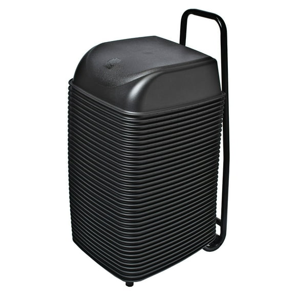 Koala Kare KB424-02 Single Height Cinema Booster Seats w/ Rolling Cart - Plastic, Black- Set