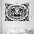 thumbnail image 2 of Ambesonne Rustic Tapestry Wall Hanging, Southwestern Cow Sketch Art, 80"x60", Charcoal Grey and White, 2 of 3