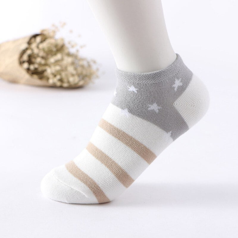 With Silicone Grip Flags Fashion Ladies Women Short Invisible Sping Summer Socks