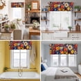 thumbnail image 5 of Spring Flowers Kitchen Curtain Valances for Windows Farmhouse Short Curtains, Daisy Yellow Blue Flower Retro Painting Rod Pocket Valance Curtain for Bedroom Cafe Living Room 60"x18", 5 of 8