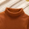thumbnail image 2 of PatPat Toddler Girl Turtleneck Ribbed Solid Color Long-sleeve Tee,Sizes 18M-6Y, 2 of 7