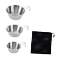 thumbnail image 4 of 3pcs tazones para campings vajilla de acero inoxidable utensilios resistentes portátiles Mango no plegable, 4 of 8