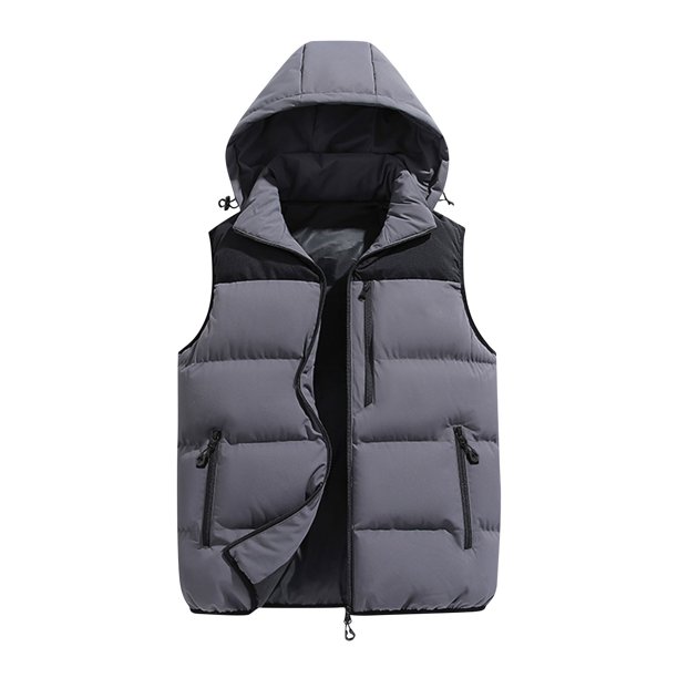 Chaquetas y prendas de vestir exteriores informales sin mangas con capucha para mujer Chaqueta de poliéster con contraste de color y capucha sin mangas para mujer