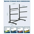 thumbnail image 4 of Kayak Storage Rack for 2-6 Kayaks Freestanding Kayak Rack for Outdoor Storage with Movable Wheels, Heavy-Duty Steel Kayak Hanger Holder with Hanging Straps, 4 of 6