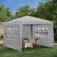 thumbnail image 2 of Pop Up Canopy Tent 10x10, Instant Outdoor Gazebo with Removable Sidewalls, Portable Shade Shelter with 4 Sand Bags & Carry Bag for Patio, Party, Beach, Camping, Gray, 2 of 10