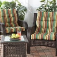 thumbnail image 2 of Greendale Home Fashions Outdoor 44'' x 22'' High Back Chair Cushion, Set of 2, Sunset Stripe, 2 of 8