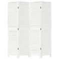 thumbnail image 4 of vidaXL Room Divider 4 Panels White Solid Wood Paulownia, 4 of 7
