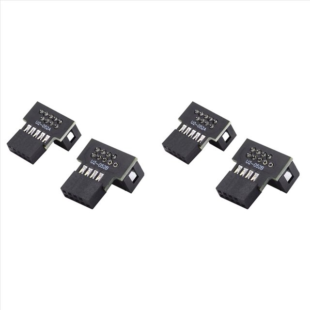 2 Juego de Cabezal USB 2.0 de 10 y 90 Grados en Ángulo Hacia Abajo y Hacia Arriba, Macho A Hembra, para Adaptador de Extensión de Placa Base