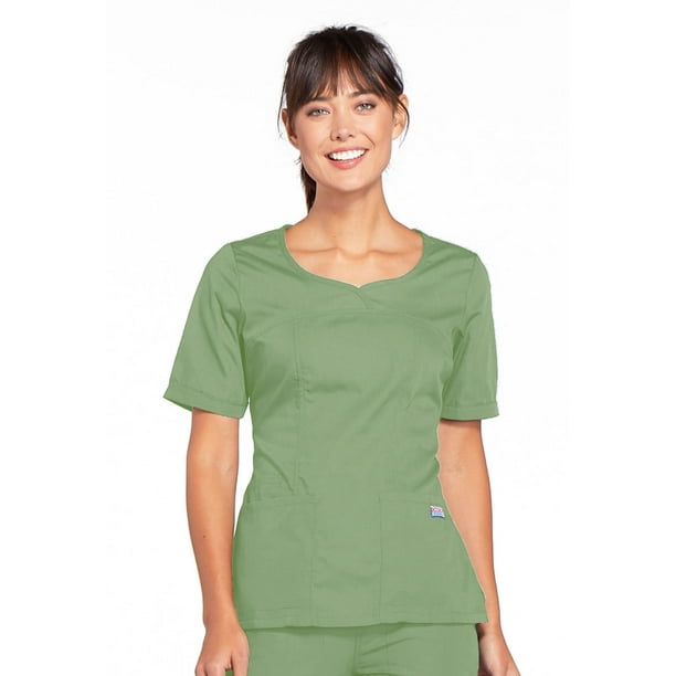 Cherokee Workwear Women Scrubs Top, VNeck, Plus Size, 4746, 5XL, Sage