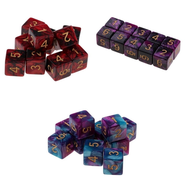 30 Piezas de Plástico de Dos Colores, Dados de Seis para Juegos de , Suministro de Casino