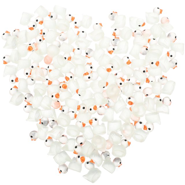 100 Pcs Mini Figurines de Canard Brillent dans les Mini Figurines de Canard en Résine Décors de Scène Miniature de Canard