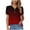 Wine, variant on Ruimatai Women's V-Neck Short Sleeve Blouse Casual Button Down Ombre Print Top Comfortable Summer Fashion T-Shirt