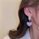 thumbnail image 3 of Pendientes de circonita púrpura en forma de corazón para mujer, diseño único, personalidad de moda, pendientes brillantes, joyería de boda, regalo de cumpleaños, nuevo, 3 of 4