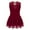 Burgundy, variant on DPOIS Kids Girls Sequins Figure Ice Skating Dress Sleeveless Floral Tulle Dance Dress
