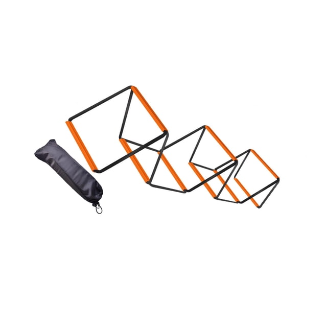 bedienty Agility Ladder Easily Set up Workout With 10 Folding Football Portable Footwork Ladder Bag Grids Black Orange 8 Grids With Bag