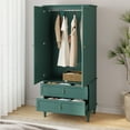 thumbnail image 6 of HLR 71" Tall Modern Wood Armoire Wardrobe Closet, Freestanding Cabinet with Hanging Rod for Bedroom, Green, 6 of 12