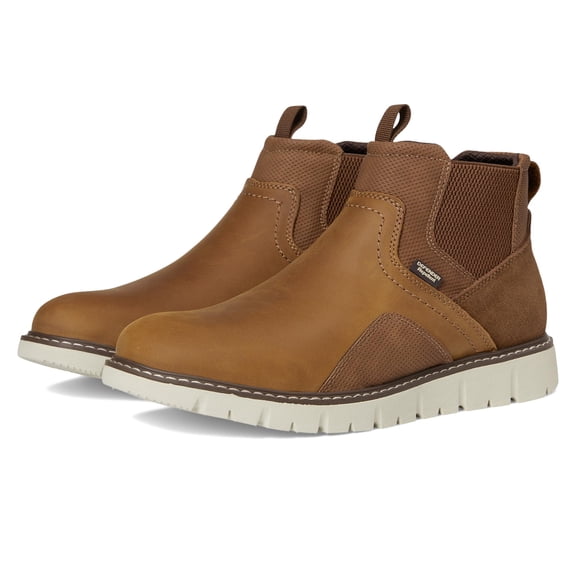 Nunn Bush Men's Karnak Plain Toe Chelsea Boots Lightweight Comfortable Chukka, Tan, 14