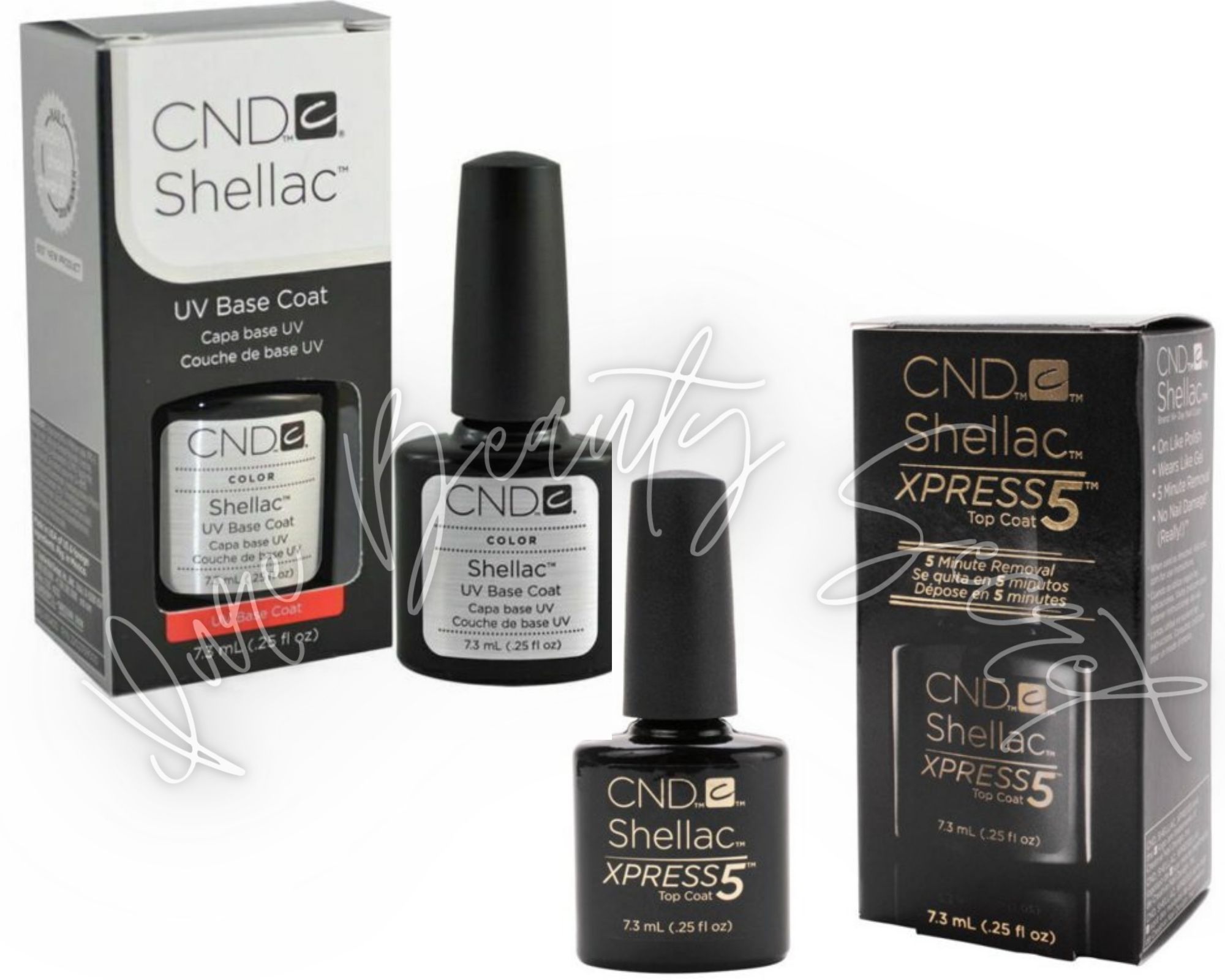 CND Shellac XPRESS 5 (7.3 mL) + Shellac Base Coat 0.25 oz / 7.3 ml ...