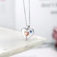 thumbnail image 4 of Gem Stone King Keren Hanan 18K Rose Gold Plated Silver 2 Heart Love Treasure Pendant Necklace for Women Set with Fancy Blue Zirconia, 4 of 5