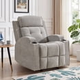 thumbnail image 4 of Bonzy Home Recliner Chair with Massage — Modern Single-Seat Recliner with Padded Armrests & Backrest for Living Room & Bedroom, Light Gray, 4 of 12
