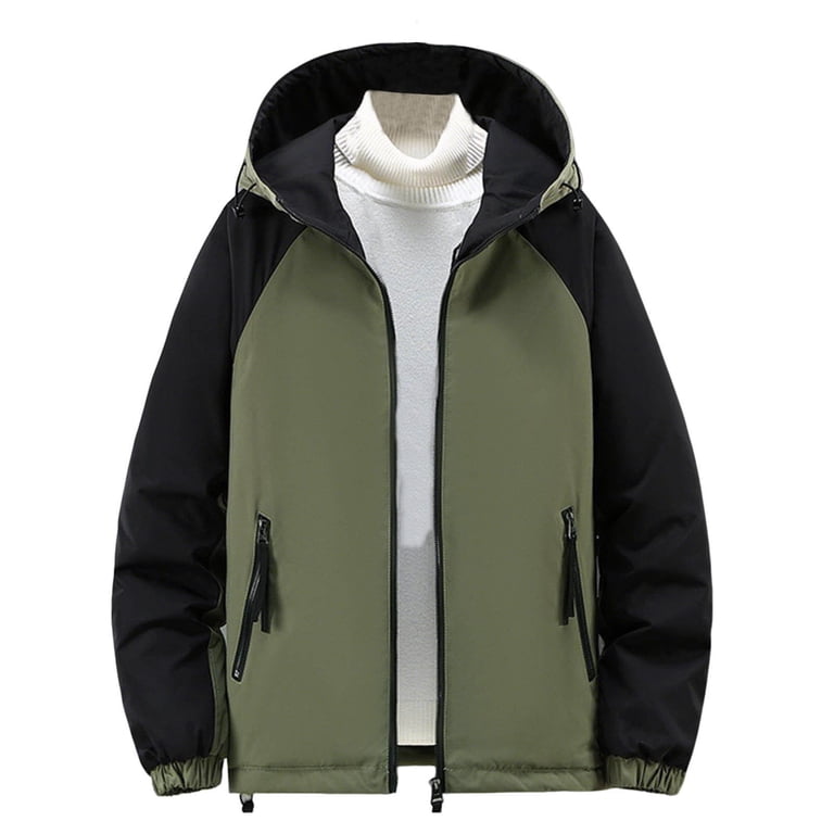 Men Jacket With Hoodie And Zipper Plus Size Mens Jackets Men's