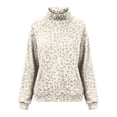 thumbnail image 6 of Oversized Mockneck Sweatshirt for Women Leopard Print Womens Raglan Long Sleeve Shirts Fall Winter Streetwear Pullover Top Women with Pocket, 6 of 6