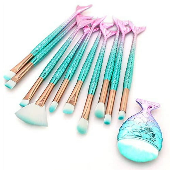 11Pcs Cute Makeup Brushes Set for Girl, Foundation Eyebrow Eyeliner Blush Cosmetic Concealer Brushes, Makeup Set for Teens Christmas/Birthday Gift Ideas Stocking Stuffers for Girls Make Up Tool Set