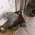 thumbnail image 5 of KLL Dark Red Hooded Girl Decorative Throw Pillow Covers Velvet Soft for Couch Sofa Bedroom Living Room Outdoor (No pillow core)- 18"x18", 5 of 5
