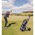 thumbnail image 2 of Carrito de golf JEF WORLD OF GOLF Deluxe de acero negro, 2 of 9