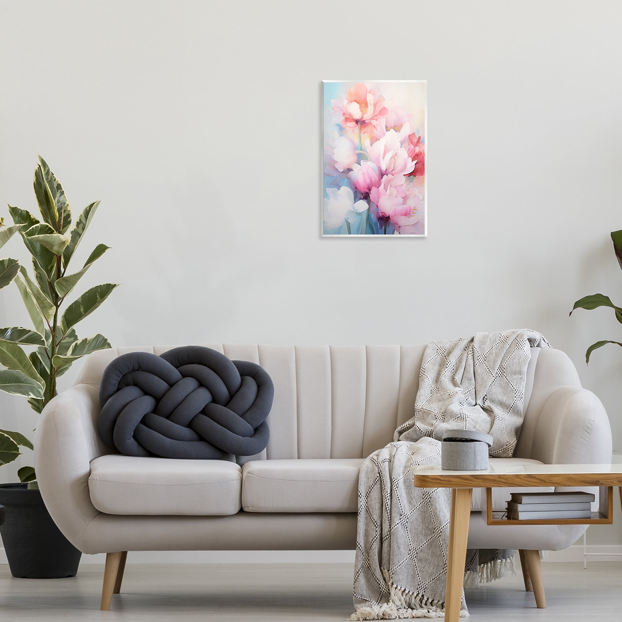 Stupell Industries Soft Tulip Blossoms Botanical & Floral Painting Unframed Art Print Wall Art, 13 x 19