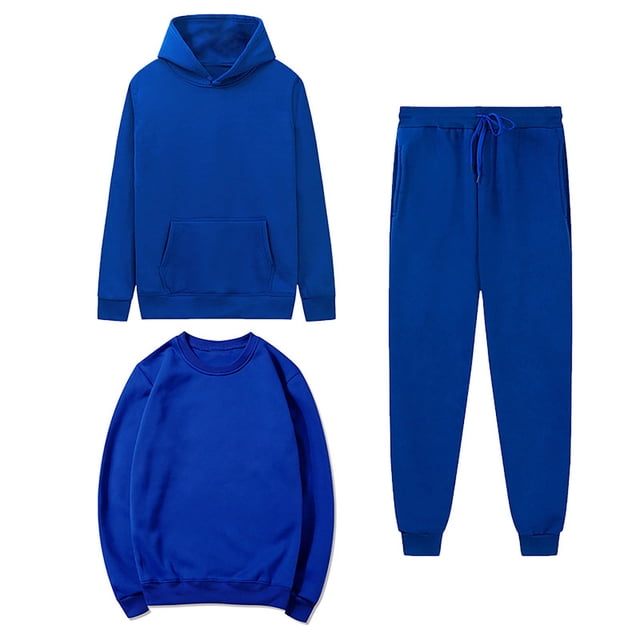 MeetoTime Women's 3 Piece Outfit Tracksuit Pullover Top Hooded Sweatshirt and Sweatpants Lounge Set