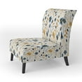 thumbnail image 3 of Designart "Serenity In Minimalist Blue" Blue Floral Upholstered Accent Chair - Cottage Arm Chair For Bedroom, 3 of 5