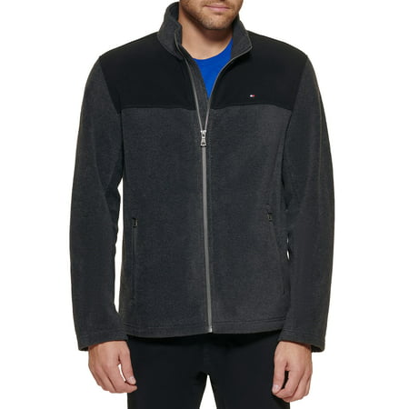 Tommy Hilfiger Men's Polar Fleece Jacket, Black/Charcoal, 5X | Walmart ...
