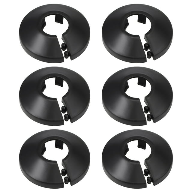 Uxcell 0.59'' Cubierta decorativa para tuberías de agua Plástico PP Negro 6 Paquete