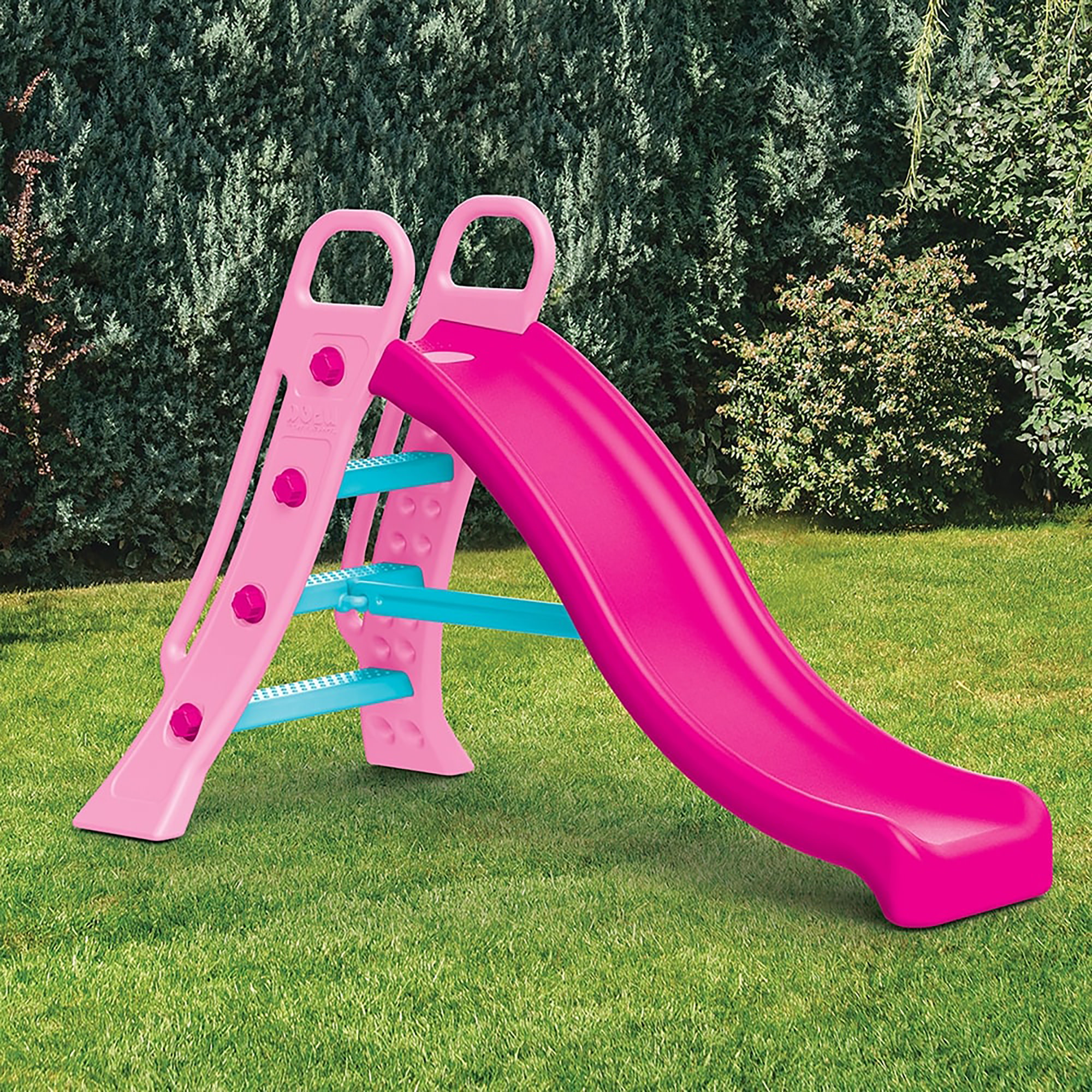 Dolu: Big Water Slide - Unicorn - Pink & Blue, Hose Hookup, 3 Step Ladder, Wet & Dry, Indoor-Outdoor, Plastic Playground Equipment Toy, Kid-Toddler 2+