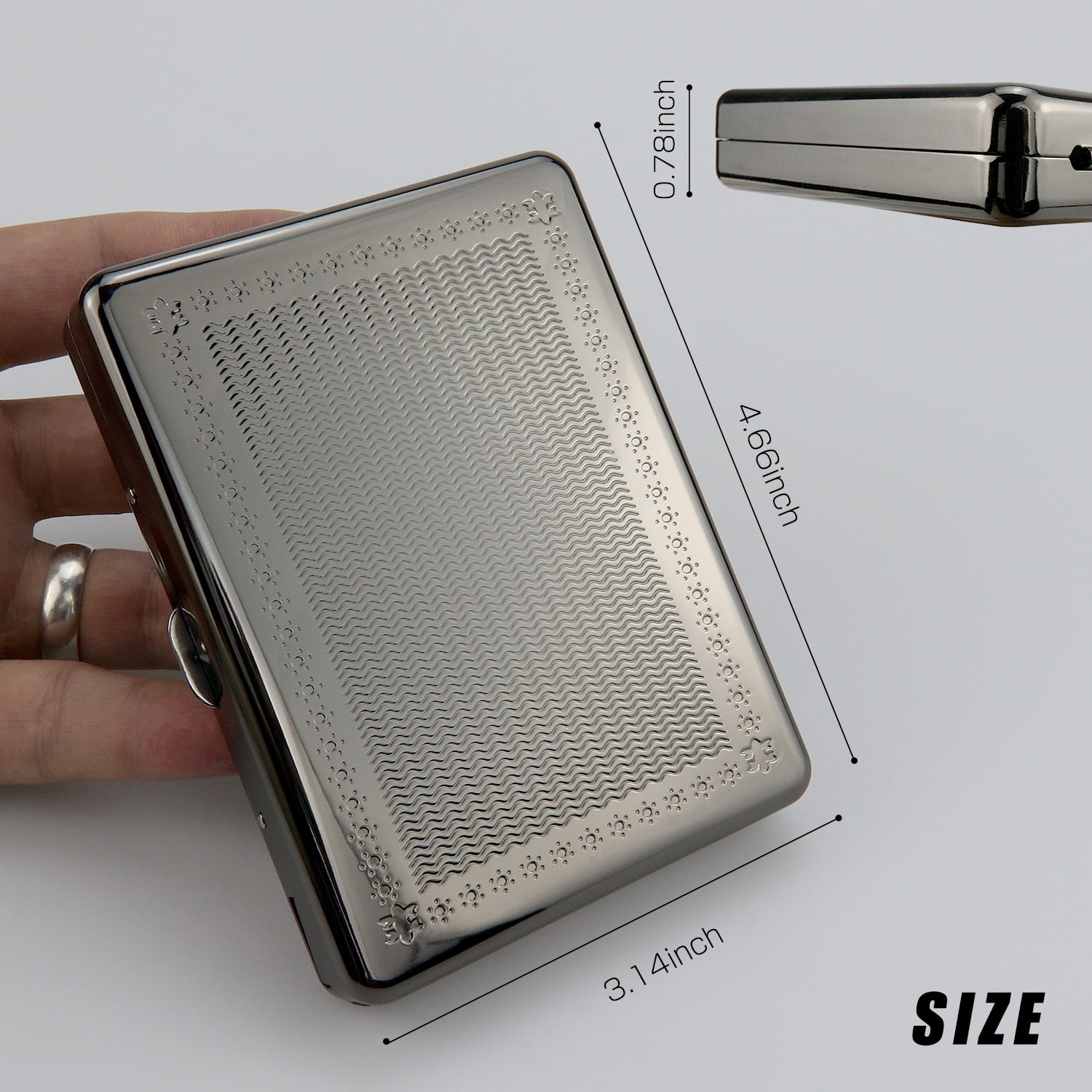 20 PCS Set Metal Cigarette Case Holder Arc Lighter with 3D Eagle Design Rechargeable Electric Arc Lighter Case Windproof Flameless USB Cigarette Case Lighter (Black)