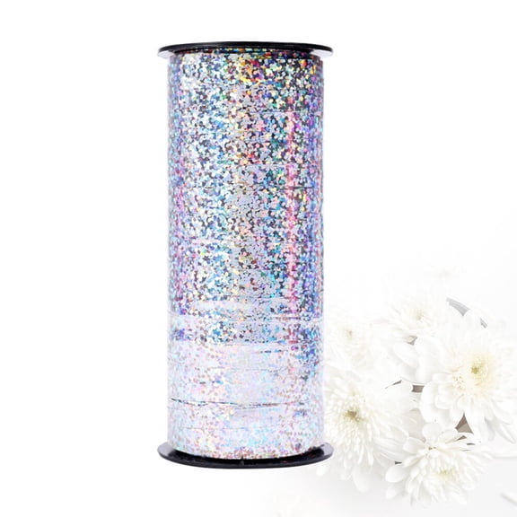 ELAYARD Silver Balloon Ribbon Plastic Curling Ribbon Roll for Party Festival Decorations 1Pcs