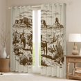 thumbnail image 2 of Castle Fairy Boys Girls Western Cowboys Black Out Curtains,Botanical Plants Desert Cactus Curtains Pack of 2 (42x63 Each),Southwestern Vintage Aesthetic Bedroom Curtains,Lightweight Room Decor, 2 of 6