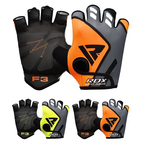 RDX Weight Lifting Gloves for Gym Workout - Breathable with Padded Anti Slip Palm Protection - Great for Fitness, Bodybuilding, Powerlifting, Strength Training, Weightlifting, Cycling & Exercise