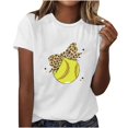thumbnail image 1 of Fiudx Ofertas de La Semana Tops con Estampado de Moda para Mujer, Blusa de Manga Corta con Cuello Redondo, Camisetas, 1 of 3