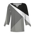 thumbnail image 4 of ICHUANYI Clearance Fashion Woman V Neck Three Quarter 3/4Sleeve T Shirt AutumnBlouse Tops Sweatshirt(Gray, XL) ICHUANYI WER2023081204293, 4 of 5