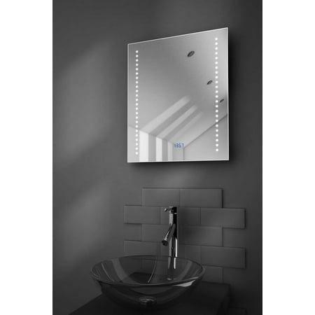 Dream Ultra Slim Bathroom Mirror With Clock Demisting Pad Sensor Dream Ultra Slim Bathroom Mirror With Clock Demisting Pad Sensor K190