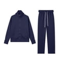 thumbnail image 5 of Men's 2 Piece Tracksuit Full Zip Stand Collar Jacket with Matching Long Pants Set Side Stripe Athletic Outfits, 5 of 8